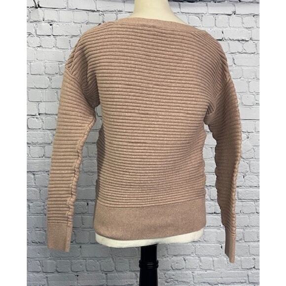Gap Pullover Sweater Ribbed Tan Khaki Button Women's Size Medium - Picture 2 of 6